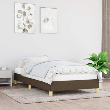 vidaXL Bedframe zonder matras 90x190 cm stof donkerbruin, Verzenden