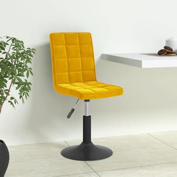vidaXL Eetkamerstoelen draaibaar 4 st fluweel mosterdgeel, Verzenden