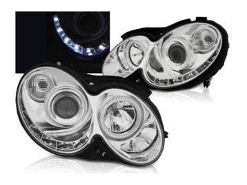 Daylight Chrome koplampen geschikt voor Mercedes CLK W209, Auto-onderdelen, Verzenden, Nieuw, Mercedes-Benz