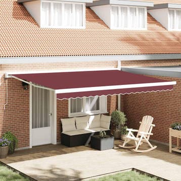 vidaXL Elektrische Zonneluifel 4,5 x 3 m Bordeauxrood 100%, Verzenden