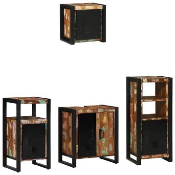 vidaXL Badkamermeubel Set met lade 4 pcs Massief, Verzenden, Nieuw