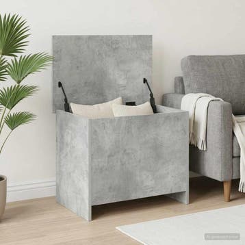 vidaXL Opbergkist met opslag Betongrijs 60 x 40 x 50 cm, Verzenden