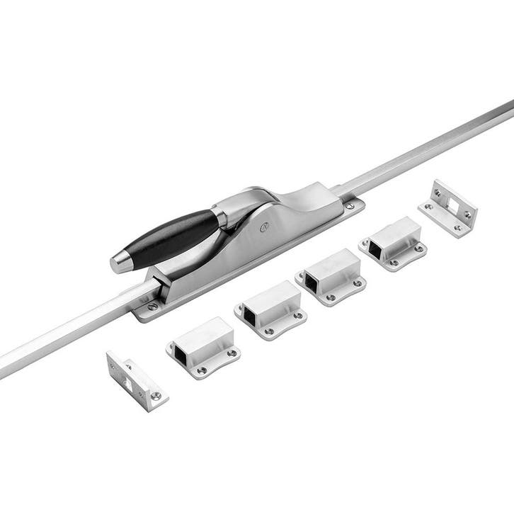 Deur espagnolet Klassiek mat nikkel met stangenset 2x150c..., Doe-het-zelf en Bouw, Hang- en Sluitwerk, Overige typen, Nieuw, Koper of Messing