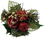 Kerstbijsteker Rood Goud Appel Cadeautje en Besjes per stuk, Huis en Inrichting, Nieuw