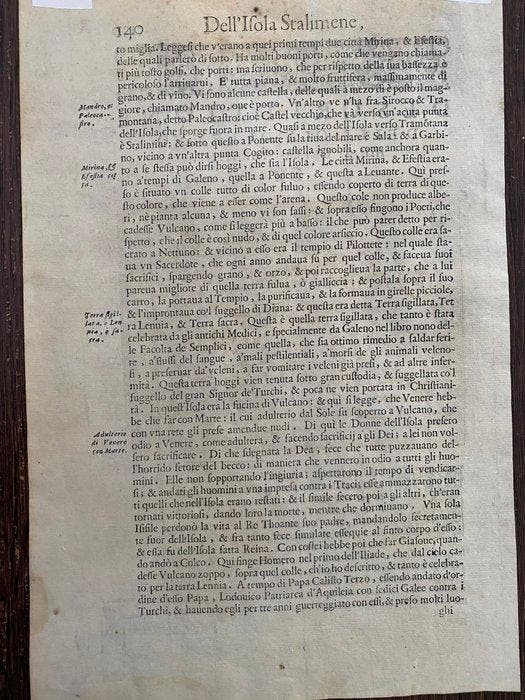 Griekenland - Kaart van Lemnos (Stalimene) – “Beschrijving, Boeken, Atlassen en Landkaarten