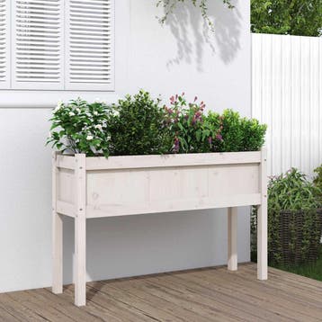 vidaXL Plantenbak met poten 110x31x70 cm massief grenenhout, Verzenden, Nieuw