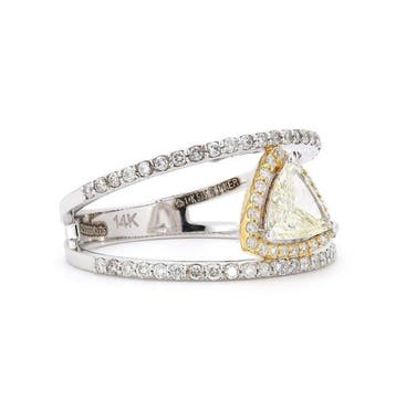 Bague tendance - 14 carats Or blanc, Or jaune - 0.68ct. tw., Bijoux, Sacs & Beauté