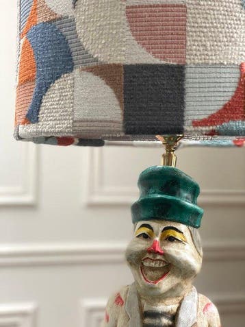 Tafellamp met beeldje - Pluche - Handgemaakte designlamp