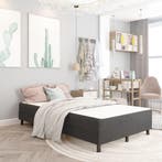 vidaXL Boxspring stof donkergrijs 120x200 cm, Verzenden, Nieuw