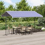vidaXL Luifel vrijstaand 400x300 cm stof en staal blauw en, Verzenden, Nieuw
