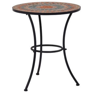 vidaXL Bistrotafel mozaïek 60 cm keramiek oranje en grijs, Verzenden
