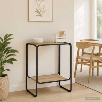 vidaXL Dressoir Artisanaal eiken 60 x 38 x 75 cm Bewerkt, Verzenden, Nieuw