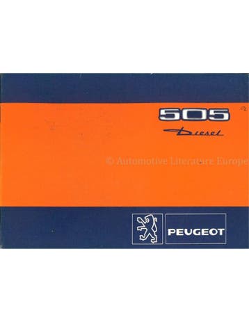 1982 PEUGEOT 505 BIJLAGE INSTRUCTIEBOEKJE