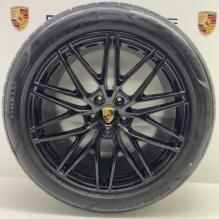 Porsche Cayenne E3 II ORIGINELE 21 RS Spyder zwart + banden, Autos : Pièces & Accessoires, Pneus & Jantes, Enlèvement