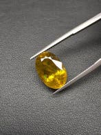 Geel Titaniet - 10.24 ct - Antwerp Laboratory for Gemstone, Nieuw
