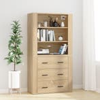 vidaXL Hoge kast bewerkt hout sonoma eikenkleurig, Verzenden, Nieuw