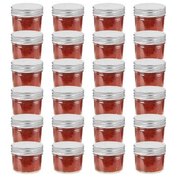 vidaXL Jampotten met zilverkleurige deksels 24 st 110 ml, Verzenden, Nieuw