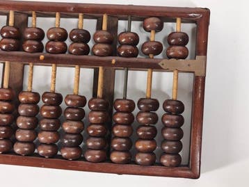 Chinees abacus vintage « Lotus Flower Brand » — 11 staven,