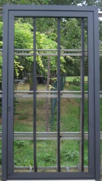 pvc buitendeur , voordeur , deur 129 x 235 zwart ral 9005, Nieuw, Ophalen of Verzenden, Buitendeur, Glas