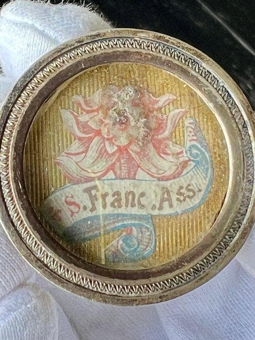 Reliekhouder - Legering - 1850-1900 - Sint Franciscus van, Antiek en Kunst, Kunst | Niet-Westerse kunst