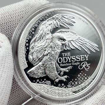 Zuid-Afrika. 5 Rand 2025 – Bateleur Eagle – 1 oz Silver .999, Postzegels en Munten