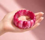 Bracelet en agate naturelle rose et fuchsia romantique -