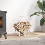 vidaXL Brandhoutrek 50x25x50 cm koudgewalst staal wit, Verzenden