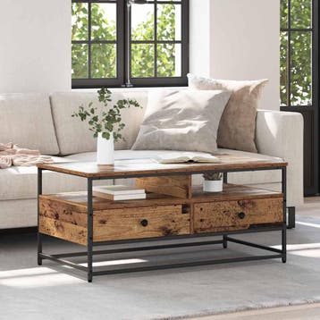 vidaXL Salontafel Oud Hout 100 x 51 x 45 cm Bewerkt hout, Verzenden, Nieuw