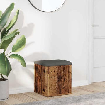 vidaXL Opbergbank 42x42x45 cm bewerkt hout oud houtkleurig, Verzenden