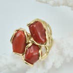 Bloedkoraal - Zilver, Verguld - Ring - CORALLO MEDITERRANEO