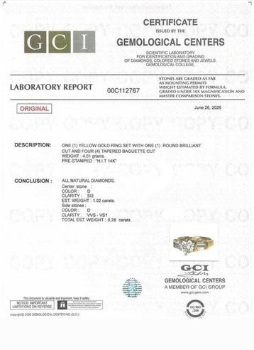 Ring - 14 karaat Geel goud, 14 kt. - 1.30ct. tw. Diamant
