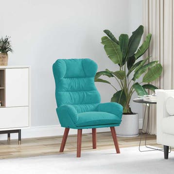 vidaXL Fauteuil Turquoise 69 x 74 x 93 cm Fluweel, Huis en Inrichting, Verzenden, Nieuw