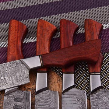 Keukenmes - Chefs knife - Pakkahout en handgevouwen staal -