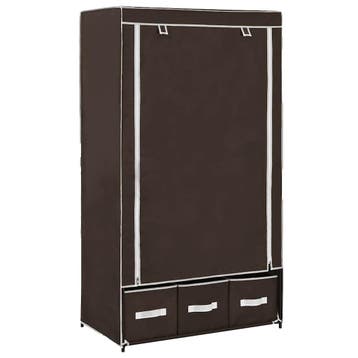 vidaXL Kledingkast 87x49x159 cm stof bruin, Verzenden
