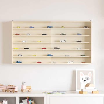 vidaXL Wanddisplaykast met plank Beige 100 x 8,5 x 54 cm, Verzenden
