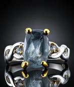 Aquamarijn - Zilver - Ring - Ocean Glow, Antiek en Kunst