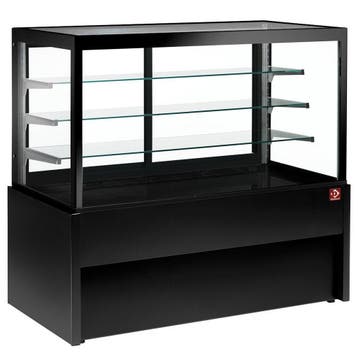 Warmhoudvitrine | Zwart | +30°C/+90°C | 4 Niveaus | 1.32kW, Verzenden