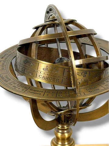 Celestial and terrestrial globes - Armillarium en brons -