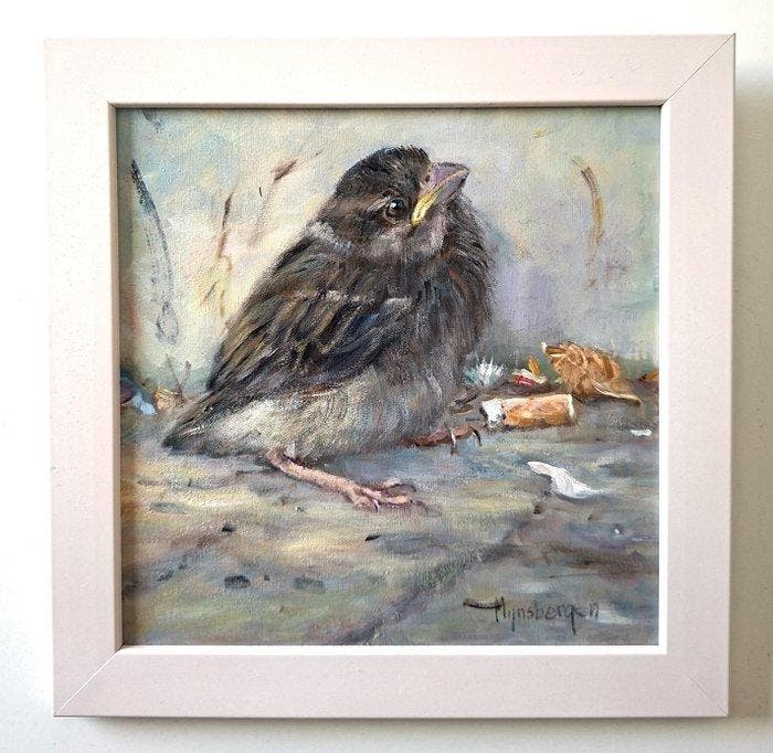 Mijnsbergen (1945) - Jong musje op straat, Antiquités & Art, Art | Peinture | Classique