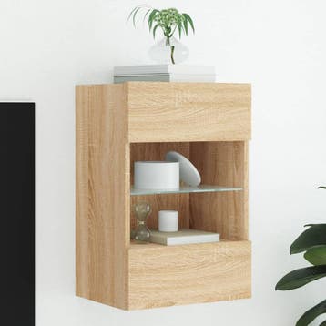 vidaXL Tv-wandmeubel met LED-verlichting 40x30x60,5 cm, Huis en Inrichting, Verzenden, Nieuw