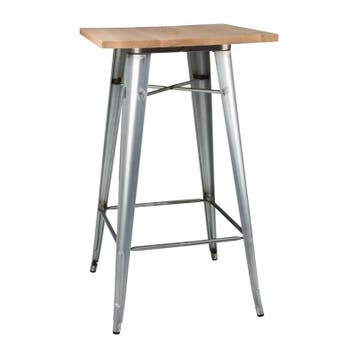 Statafel | BISTRO | Hout/Staal | Essenhout Blad |, Verzenden, Nieuw in verpakking