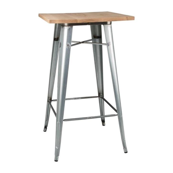 Statafel | BISTRO | Hout/Staal | Essenhout Blad |, Zakelijke goederen, Horeca | Keukenapparatuur, Nieuw in verpakking, Verzenden