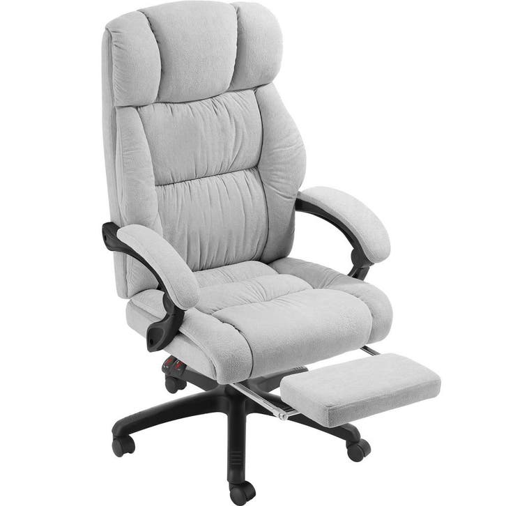 tectake Bureaustoel Jillien met voetsteun en veloursbekledin, Huis en Inrichting, Bureaus, Verzenden