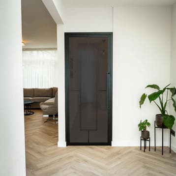 OUTLET: Stalen Binnendeur - Zwart - 5 Vlaks - Rookglas, Binnendeur