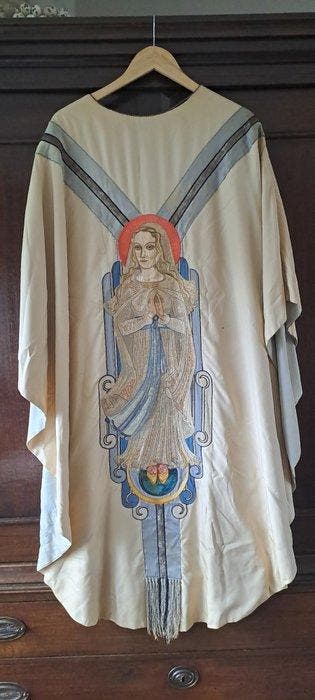 Religieuze Stola. - Antiek - Stof/ Brokaat. - 1910-1920, Antiek en Kunst