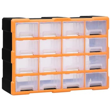 vidaXL Organiser met 16 medium lades 52x16x37 cm, Verzenden, Nieuw