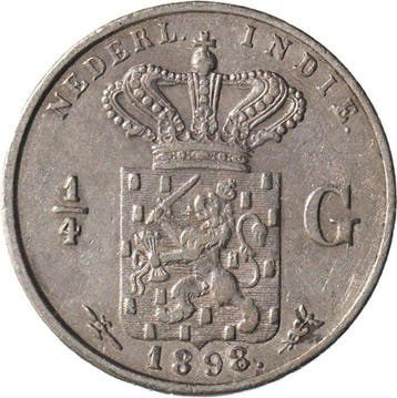 Nederlands-Indië. 1/4 Gulden 1898 & 1900 (lot van 2
