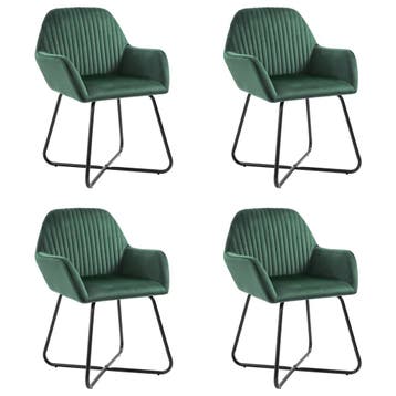vidaXL Eetkamerstoelen 4 st fluweel groen, Huis en Inrichting, Stoelen, Verzenden, Nieuw