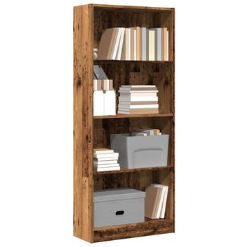vidaXL Boekenkast 60x24x143 cm bewerkt hout oud houtkleurig, Verzenden