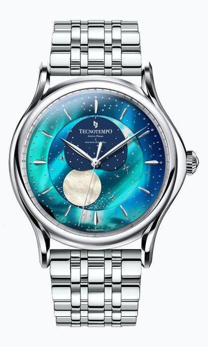 Tecnotempo - Automatic Moon Phase & Aurora Borealis, Handtassen en Accessoires, Horloges | Heren